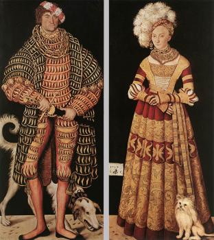 盧卡斯 伊爾 韋基奧 尅拉納赫 Portraits of Duke of Saxony and his wife Katharina von Meckl